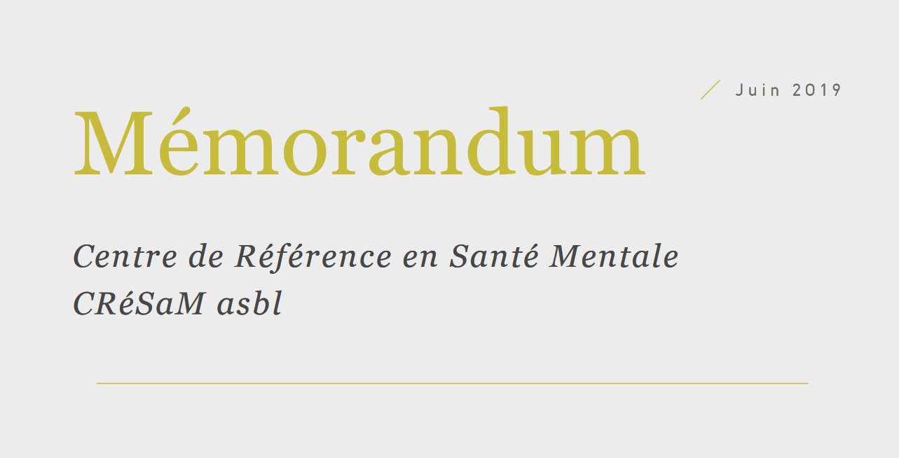 Mémorandum CRéSaM